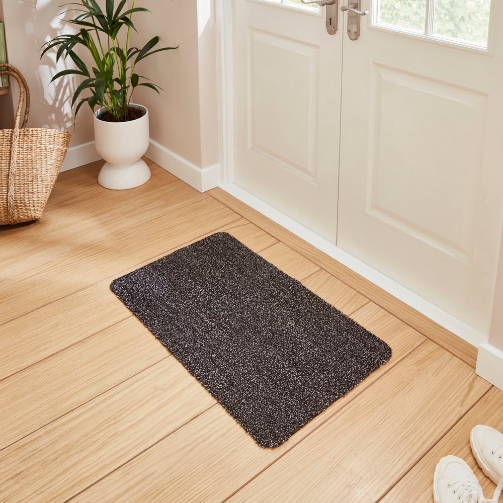 Maxi Mat Plain Washable Utility Doormat in Dark Brown